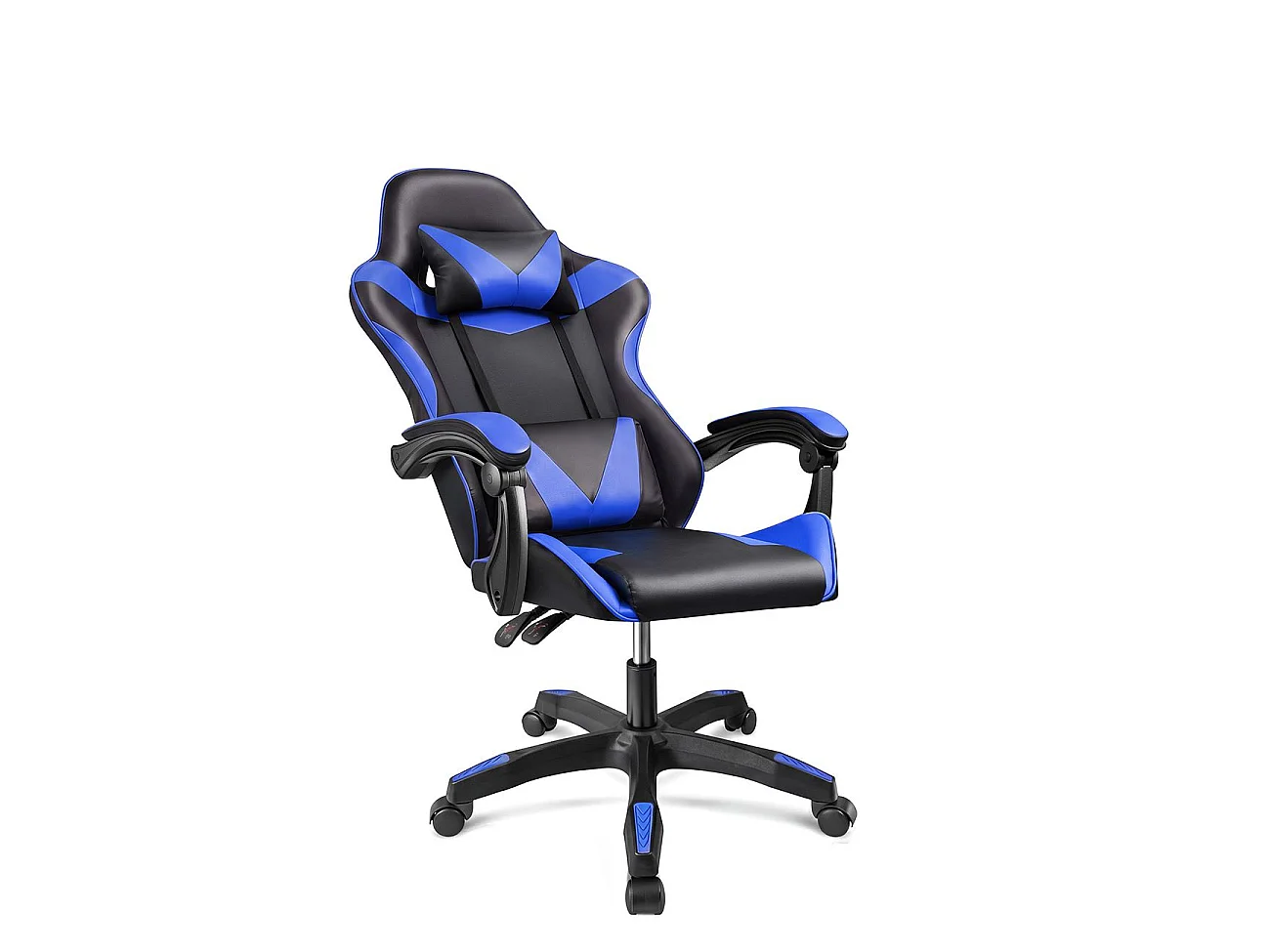Silla gaming reclinable y con altura ajustable en negro y azul 117-128 cm Viper Negro - Azul