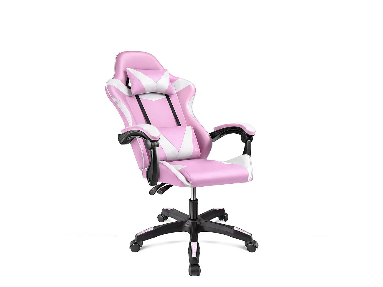 Silla gaming reclinable y con altura ajustable en rosa y blanco 117-128 cm Viper Rosa - Blanco