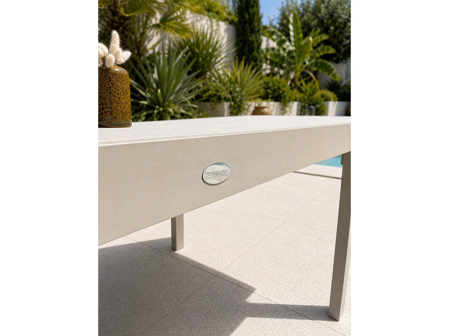 Table de jardin en aluminium et plateau sinterstone - KALIBO