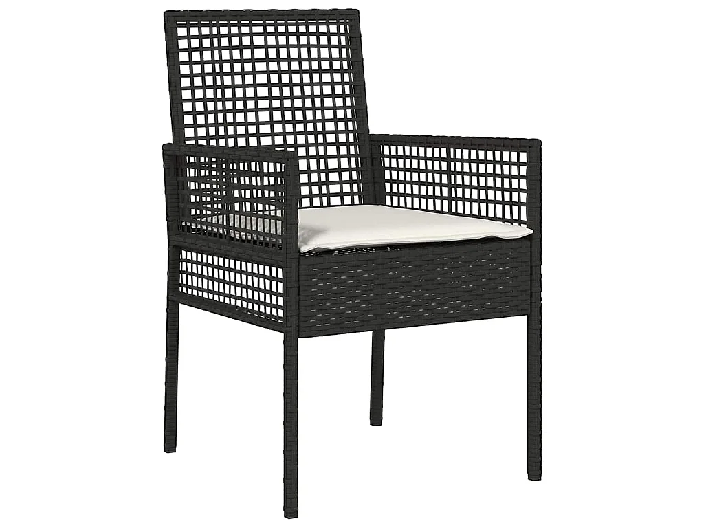 Juego Bistro de Jardín 3 piezas Negro Poliratán