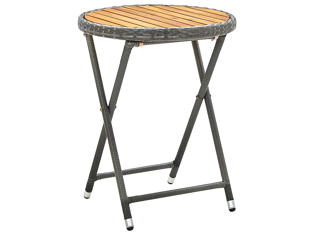 Juego Bistro de Jardín 3 piezas Gris Poliratán