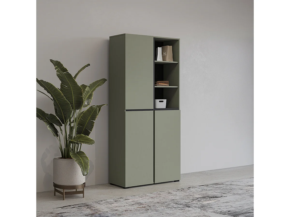Lilia Green 3-Door Entryway Cabinet