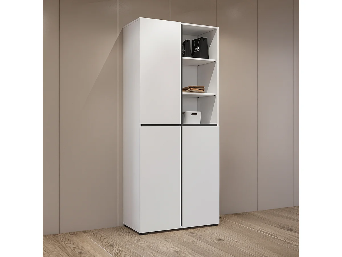 Lilia White 3-Door Entryway Cabinet