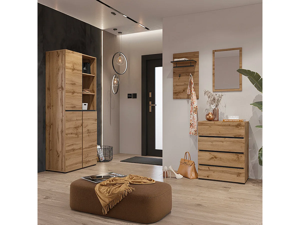 Meuble d'entrée 3 portes Lilia Bois