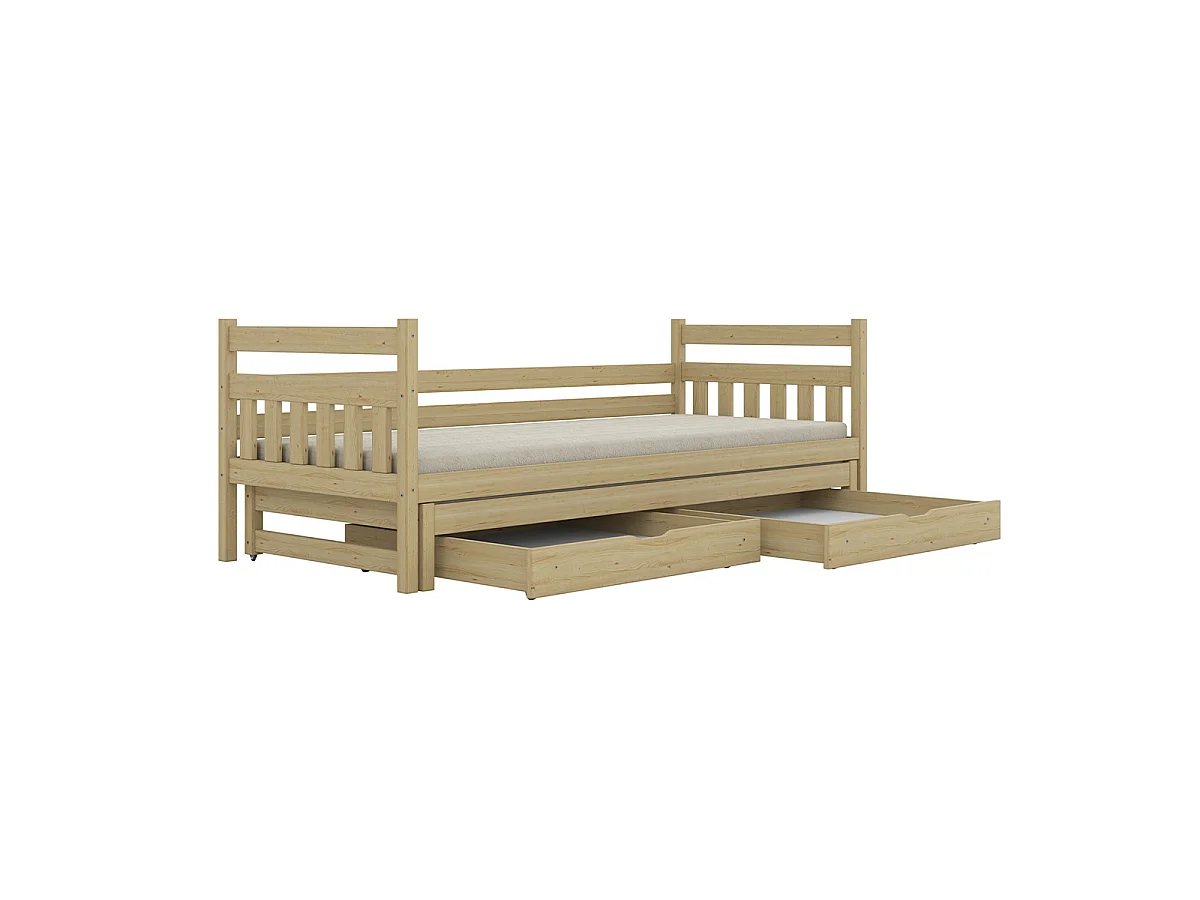 Lit gigogne 90x200 sommiers et tiroirs inclus David Bois