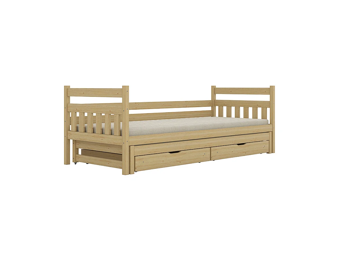 Letto a scomparsa 90x200 con rete a doghe e cassetti inclusi David Legno