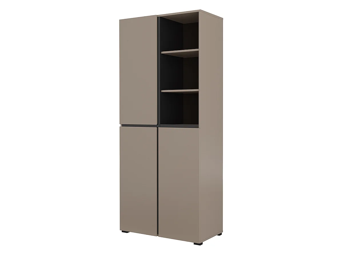 Lilia Taupe 3-Door Entryway Cabinet