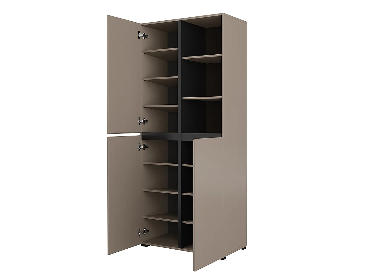 Lilia Taupe 3-Door Entryway Cabinet