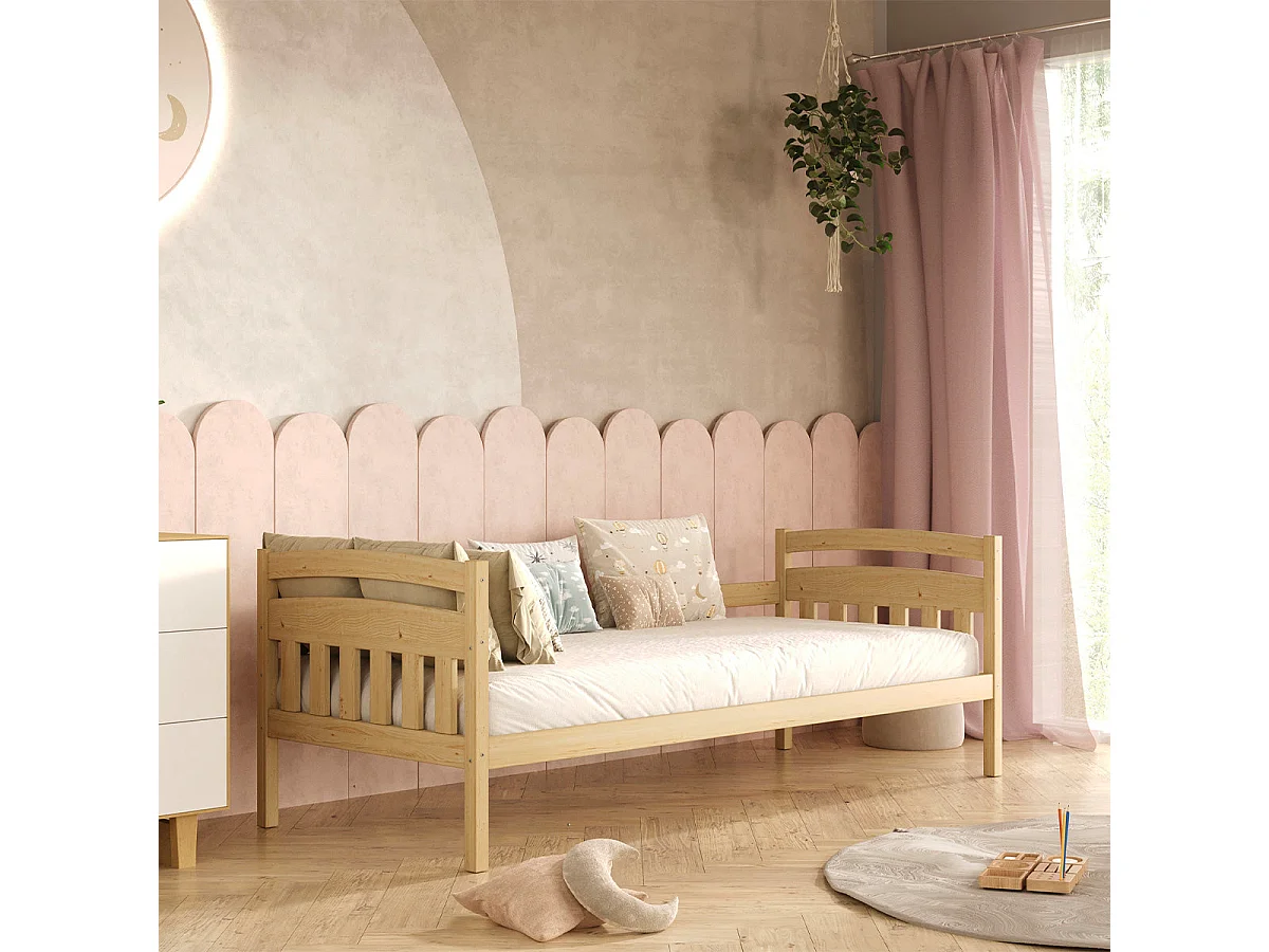 Letto a scomparsa 90x200 con rete a doghe e cassetti inclusi Tosia Legno