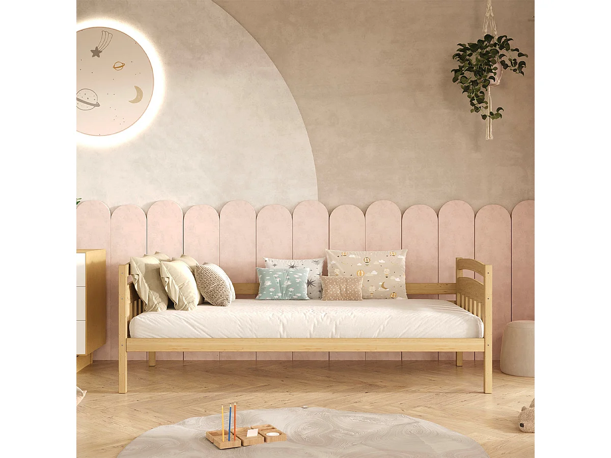Letto a scomparsa 90x200 con rete a doghe e cassetti inclusi Tosia Legno