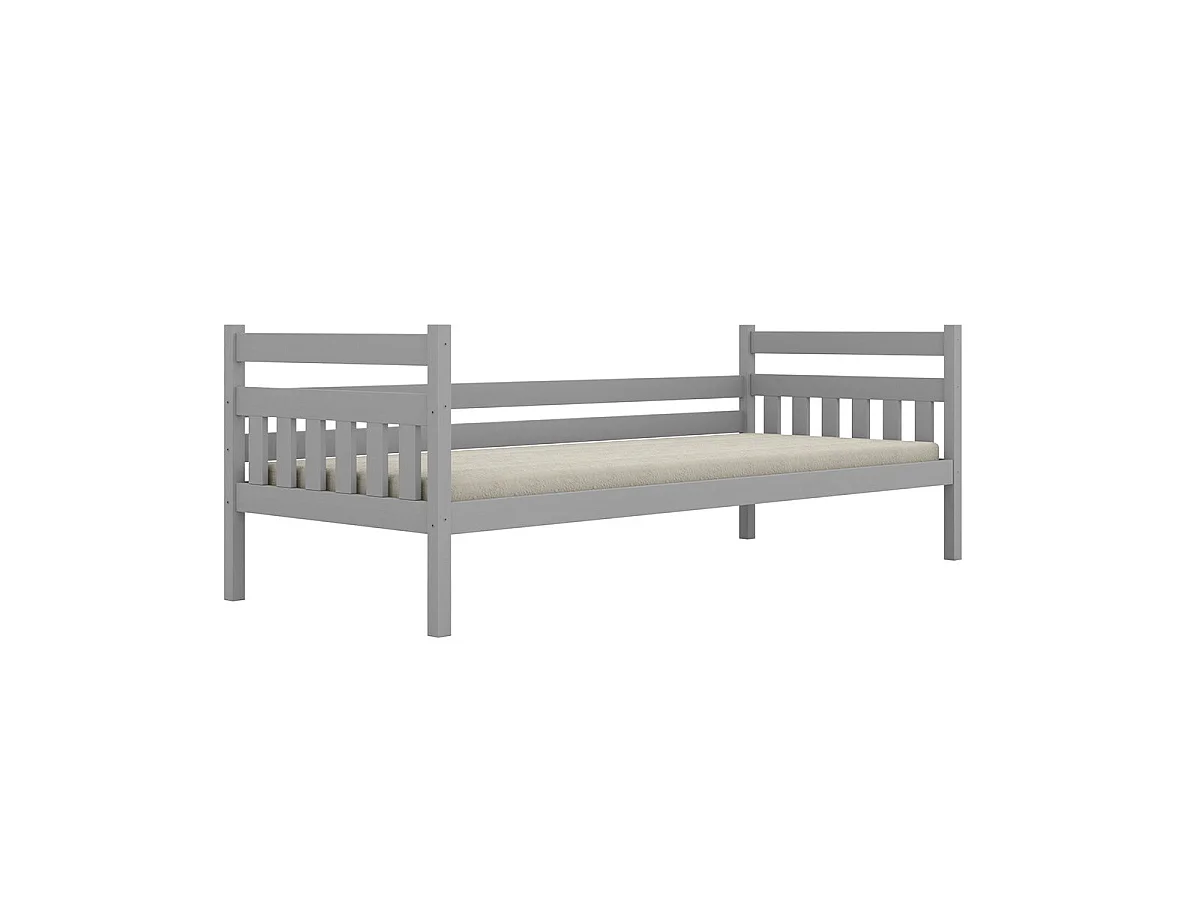 Cama gigogne 90x200 com base de ripas e gavetas incluídas David Cinzento