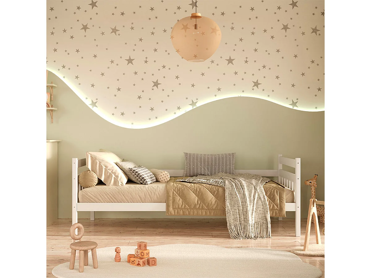 Letto a scomparsa 90x200 con rete a doghe e cassetti inclusi David Bianco