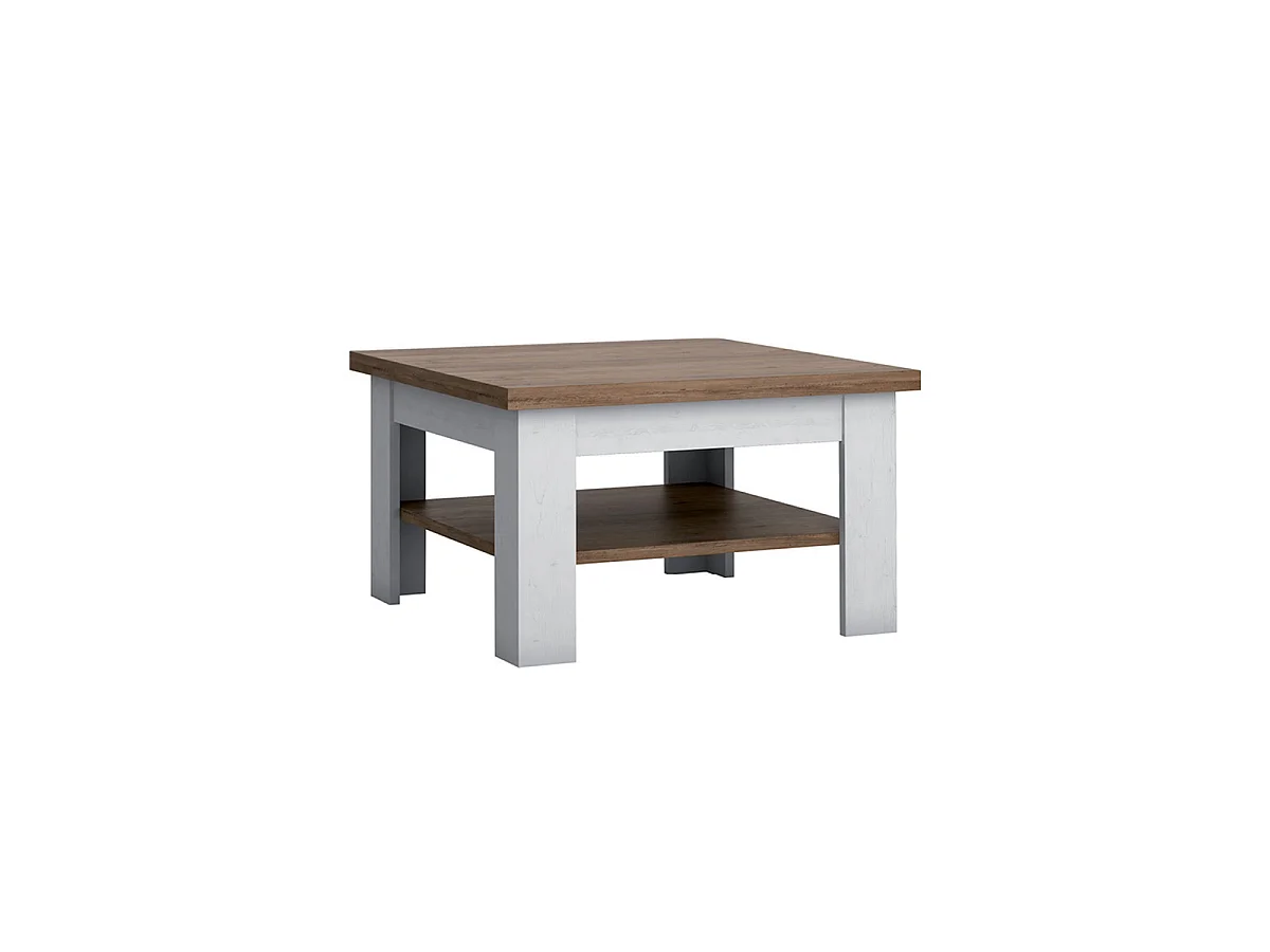 Léandre White and Wood Coffee Table