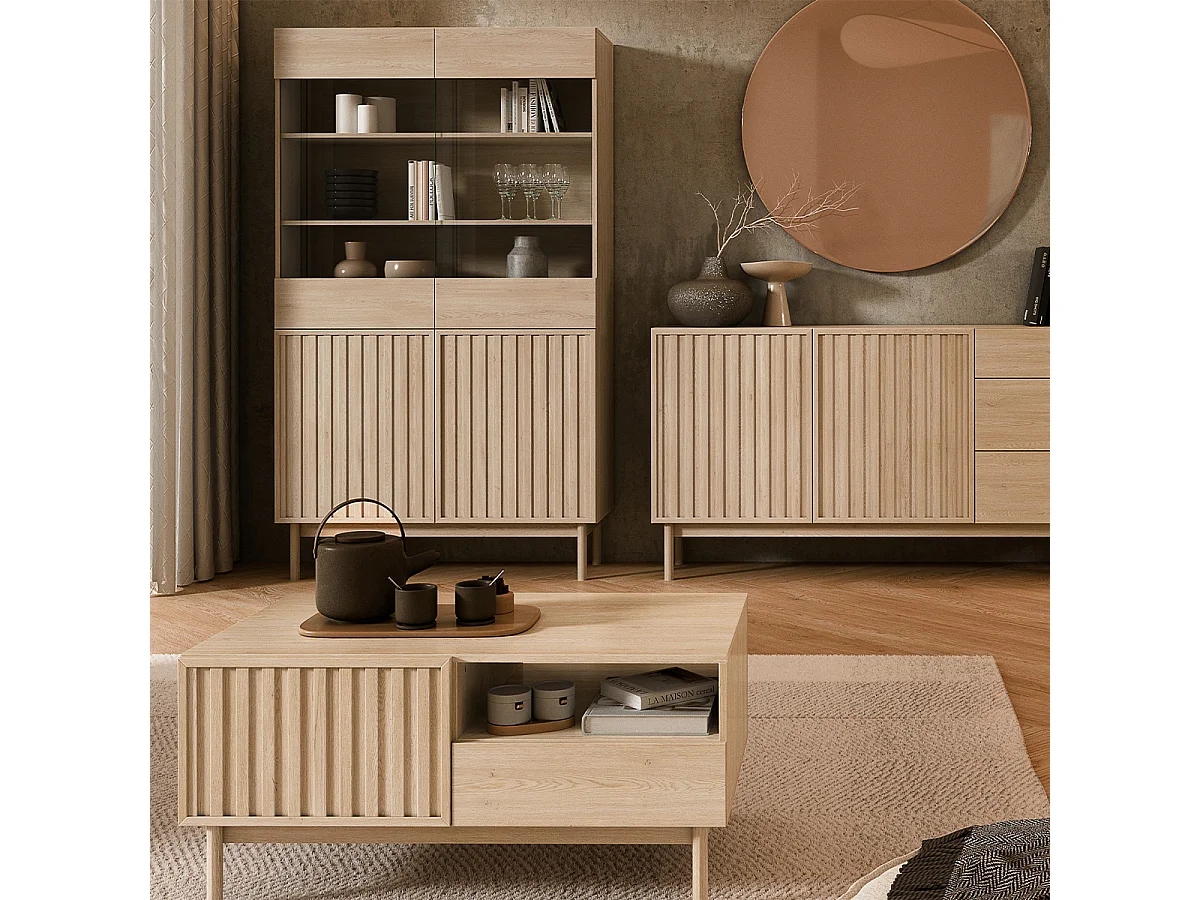 Idor Wood 4-door coffee table
