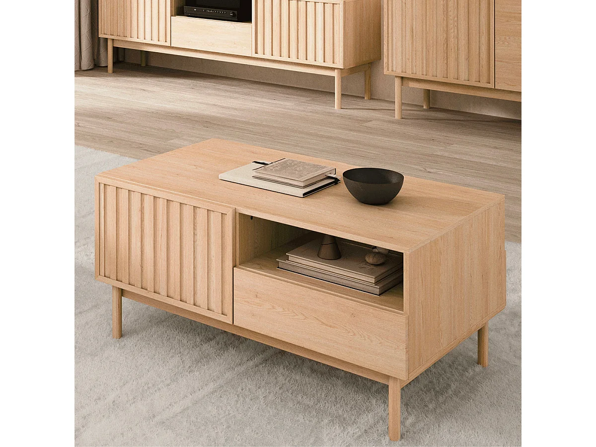 Idor Wood 4-door coffee table