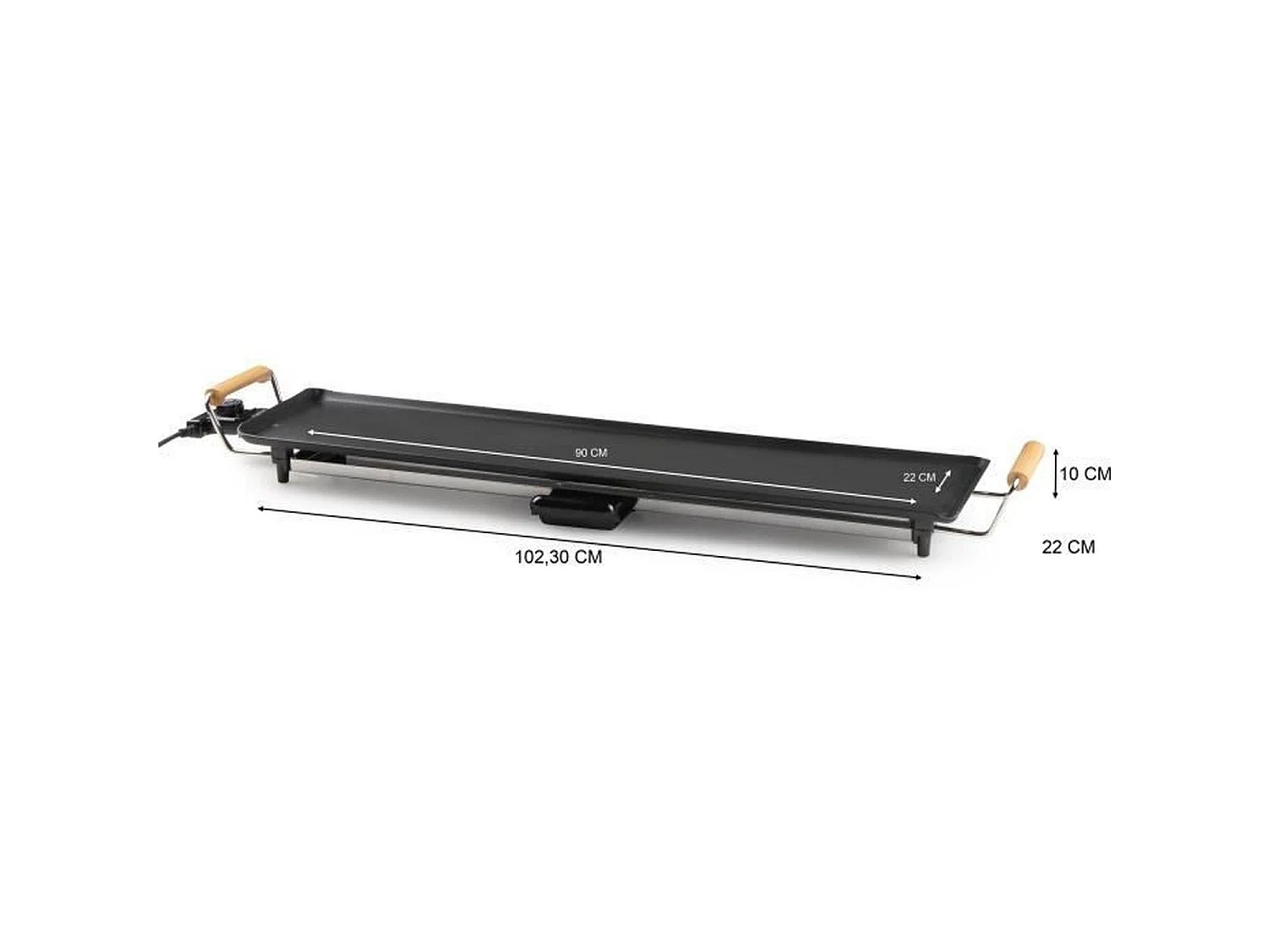 DOMO Plancha XXL 1800W - Parrilla Familiar - Placa Antiadherente - Termostato Ajustable - Negro