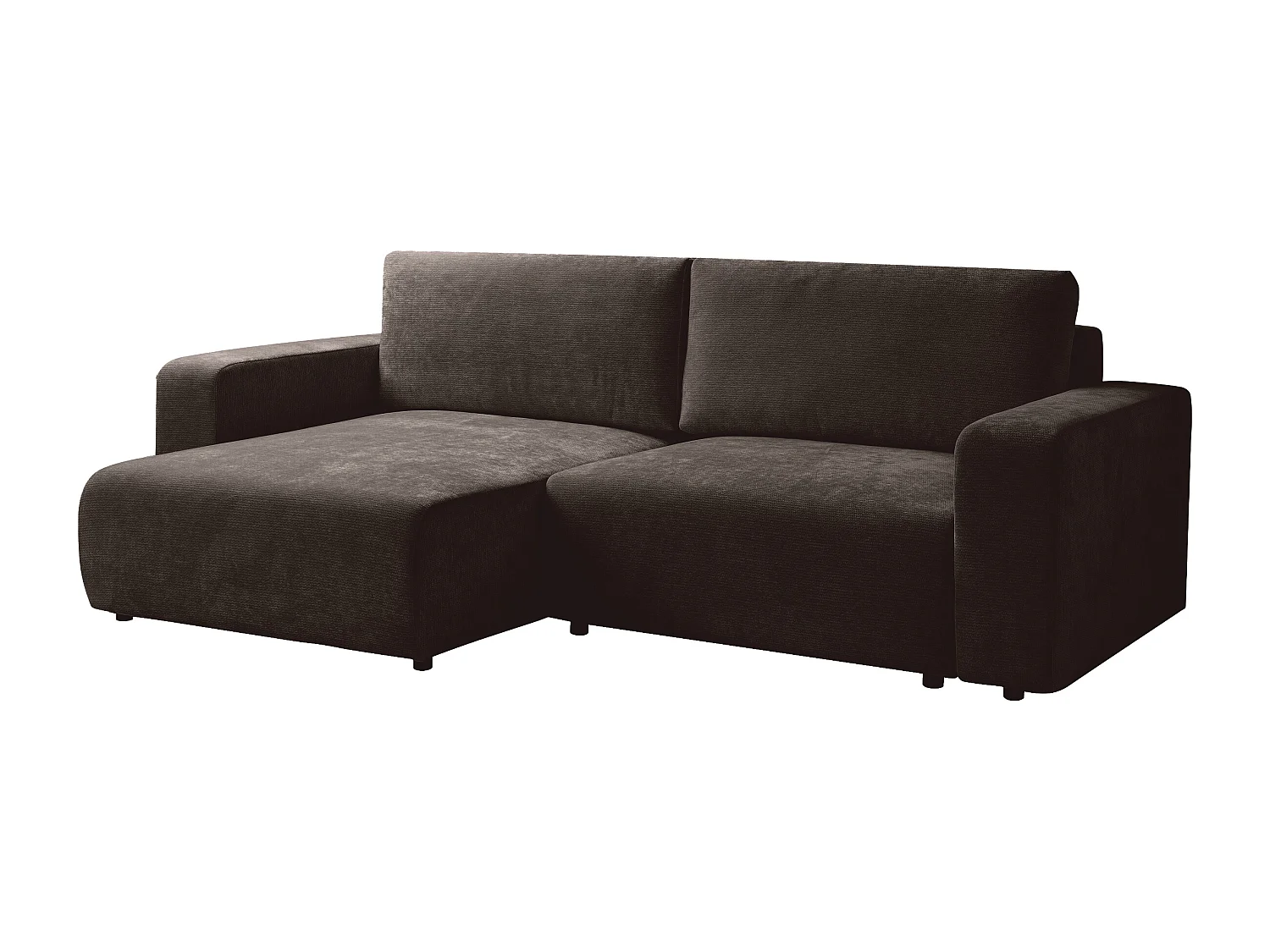 Canapé d'angle convertible et réversible en tissu texturé marron MAVIELI
