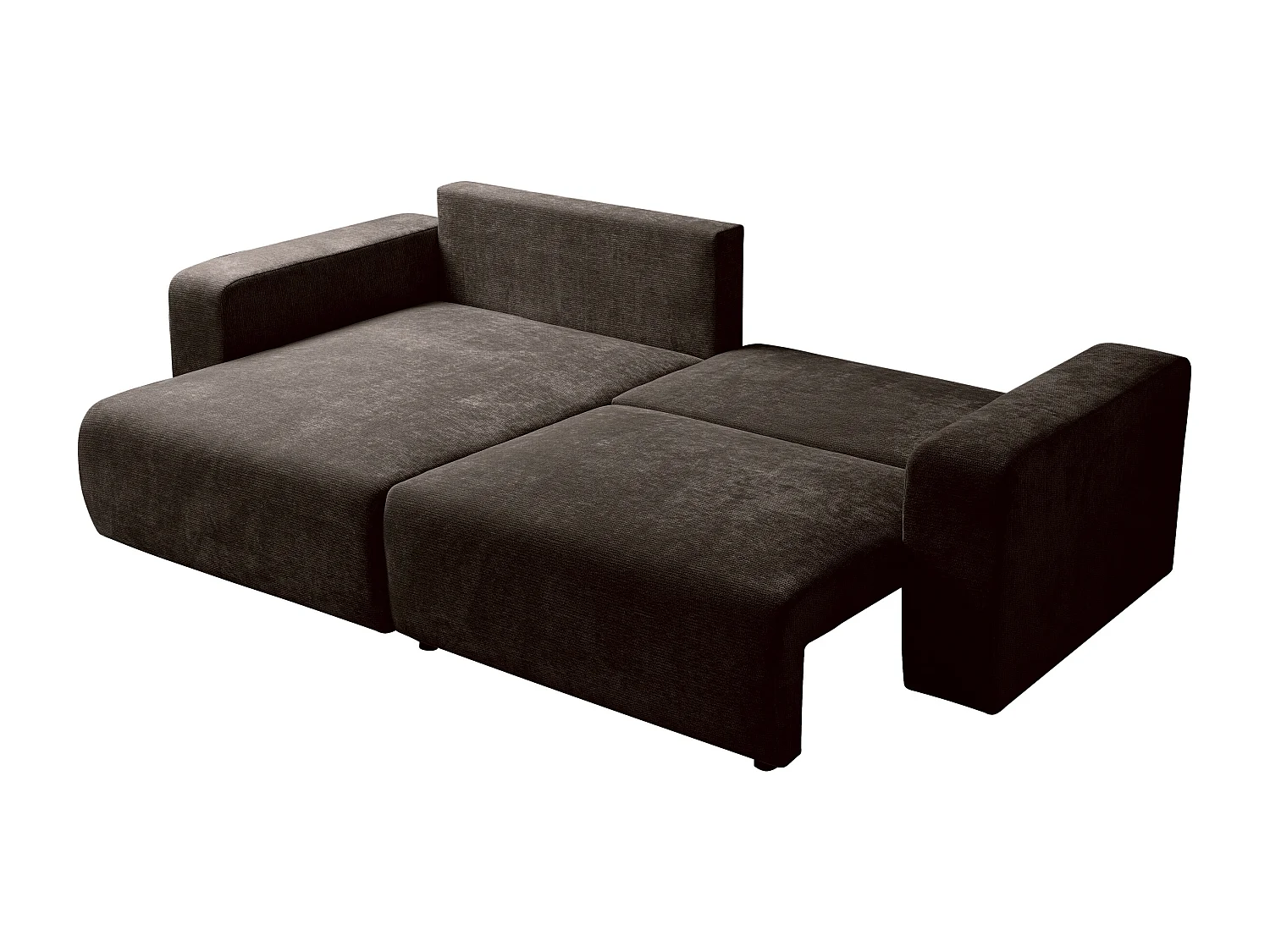 Canapé d'angle convertible et réversible en tissu texturé marron MAVIELI