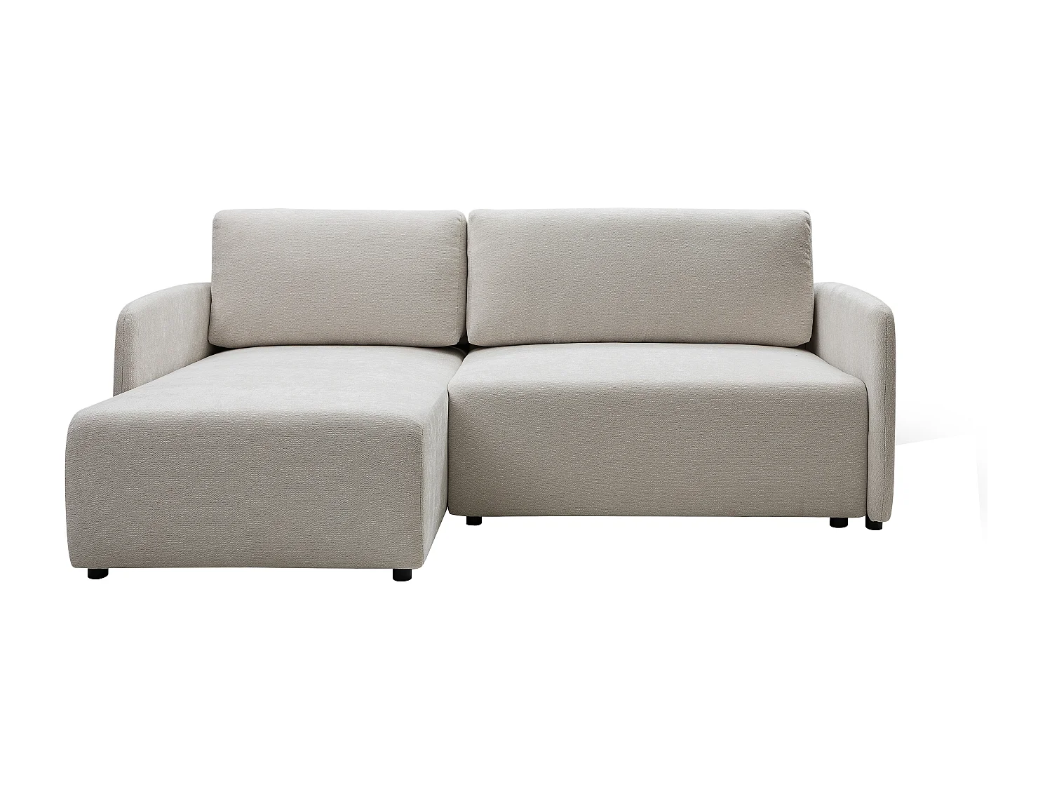 Canapé d'angle convertible et réversible en tissu texturé blanc cassé BARTILI