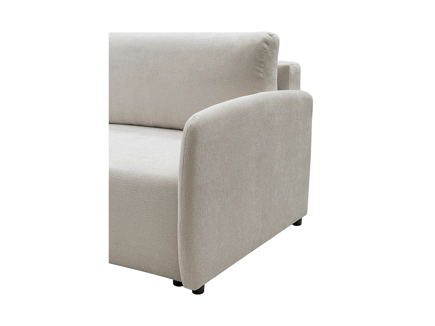 Canapé d'angle convertible et réversible en tissu texturé blanc cassé BARTILI