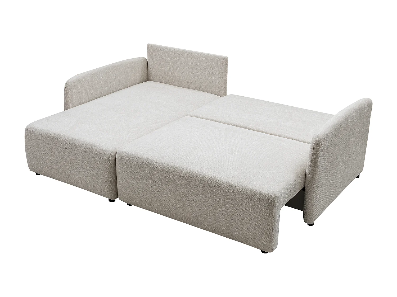 Canapé d'angle convertible et réversible en tissu texturé blanc cassé BARTILI