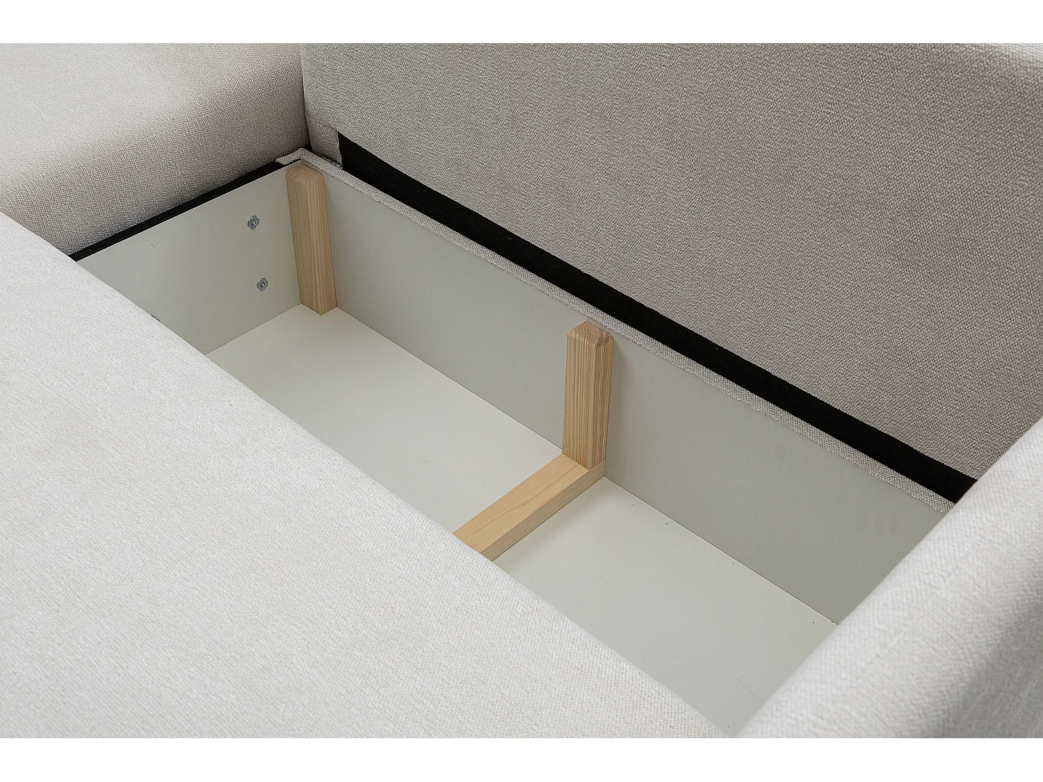 Canapé d'angle convertible et réversible en tissu texturé blanc cassé BARTILI