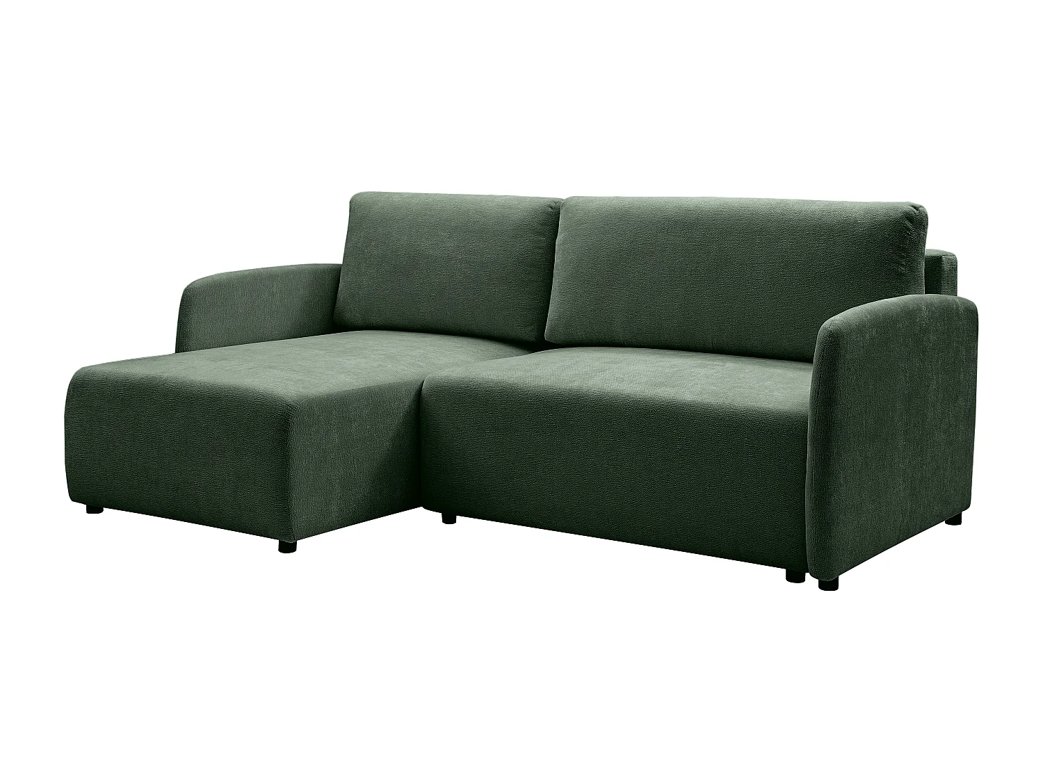 Canapé d'angle convertible et réversible en tissu texturé vert sapin BARTILI