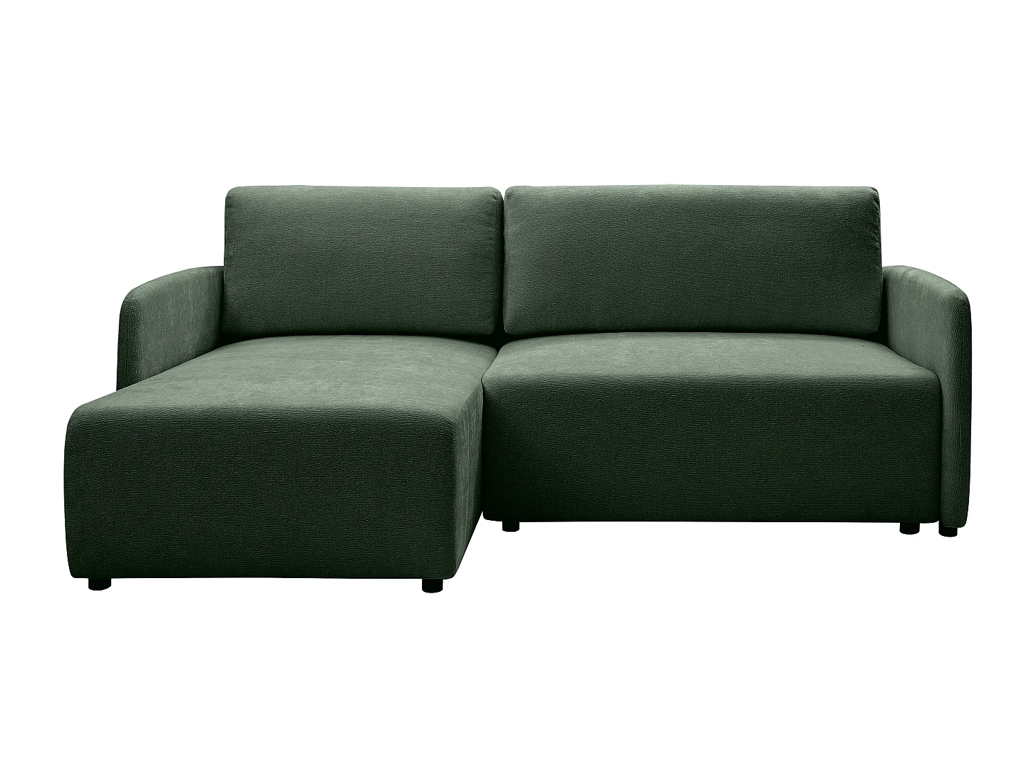 Canapé d'angle convertible et réversible en tissu texturé vert sapin BARTILI