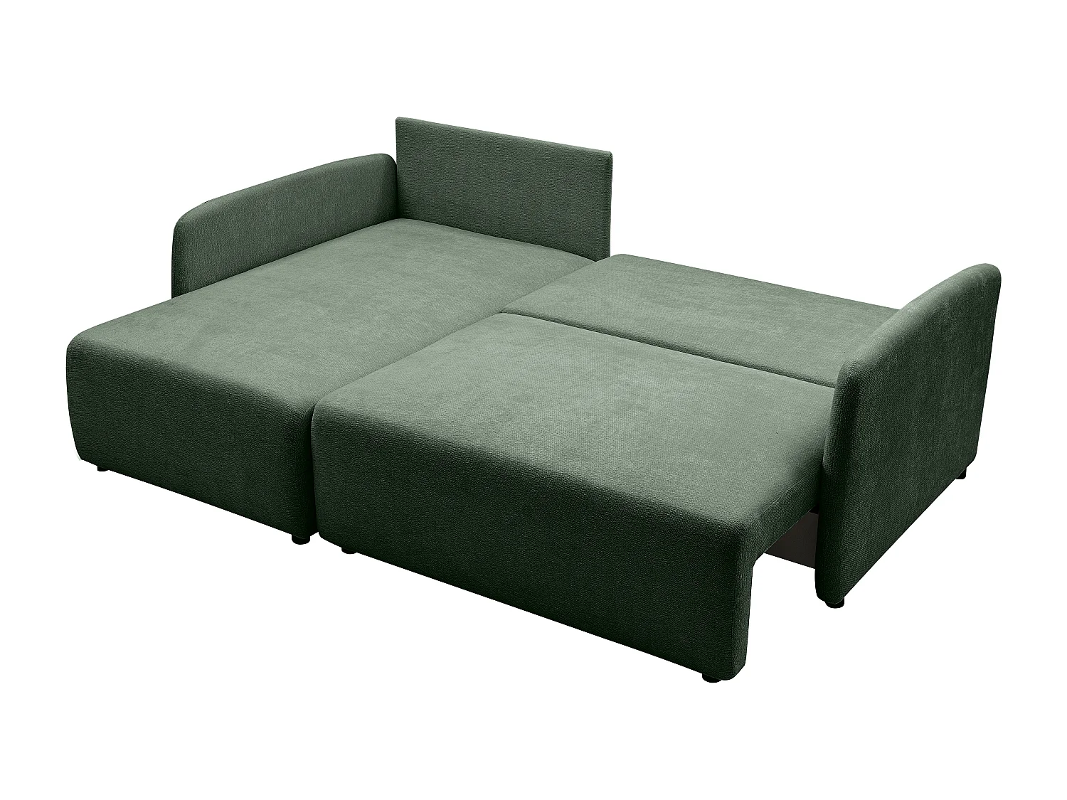 Canapé d'angle convertible et réversible en tissu texturé vert sapin BARTILI