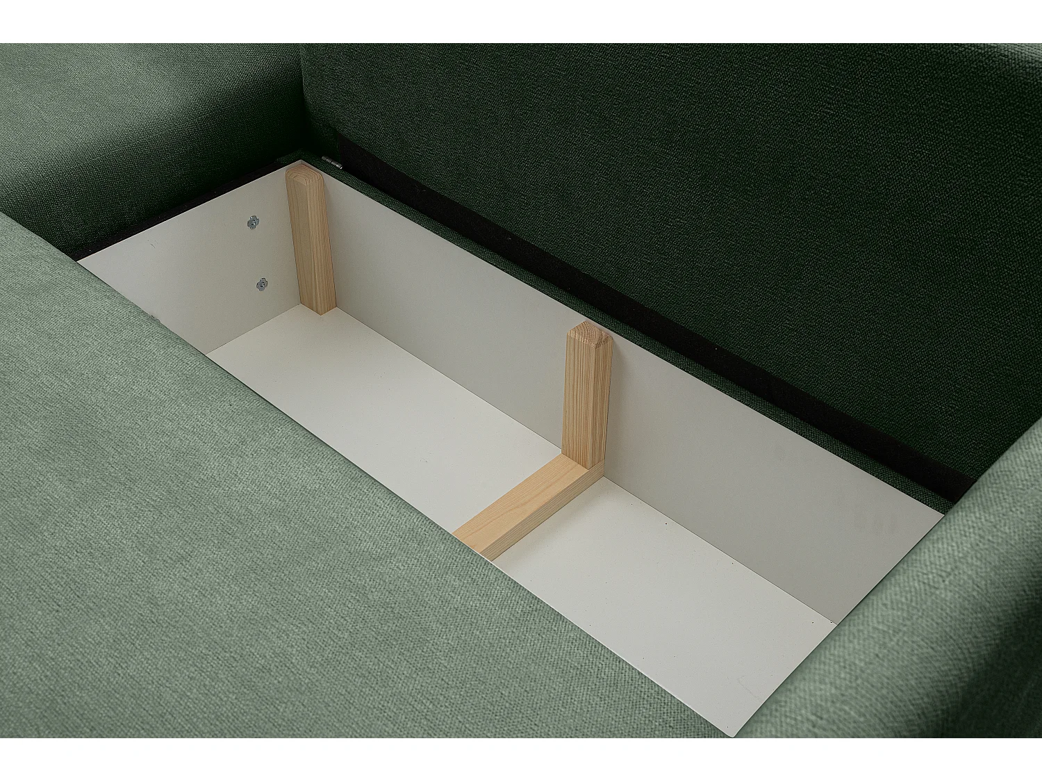 Canapé d'angle convertible et réversible en tissu texturé vert sapin BARTILI