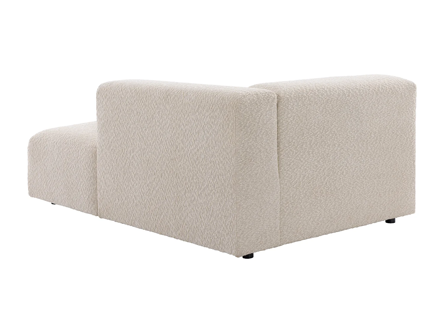 Méridienne droite avec accoudoir en tissu chenille beige TORISO