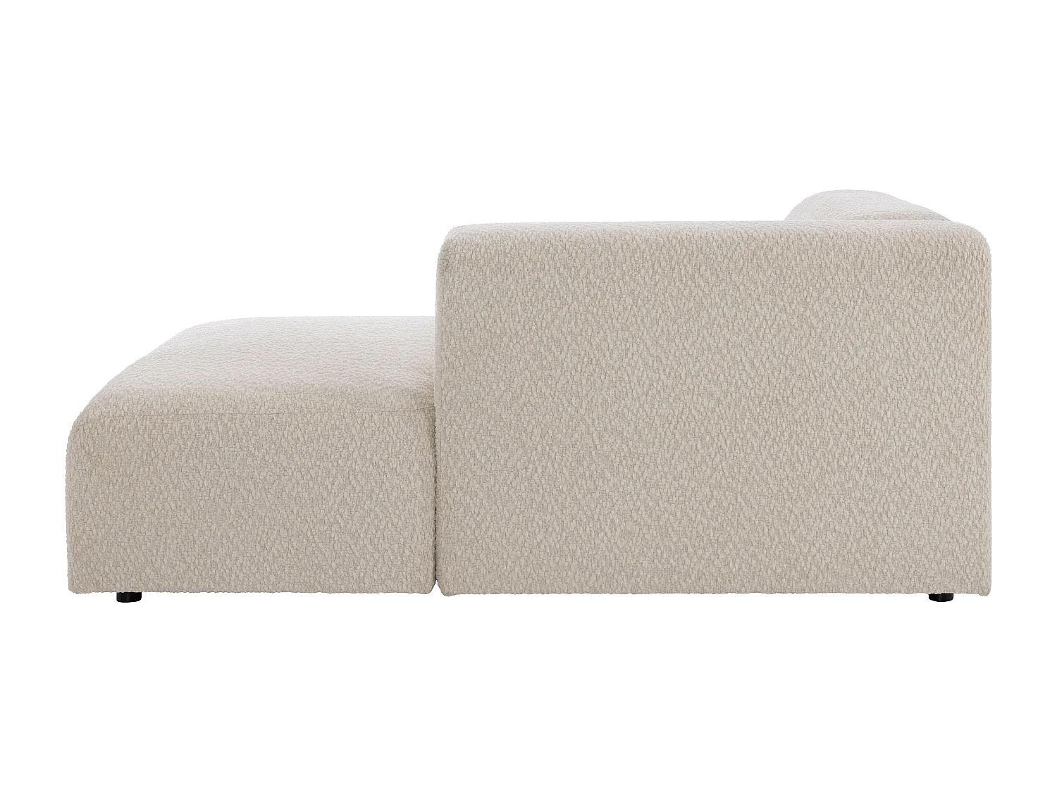 Méridienne droite avec accoudoir en tissu chenille beige TORISO