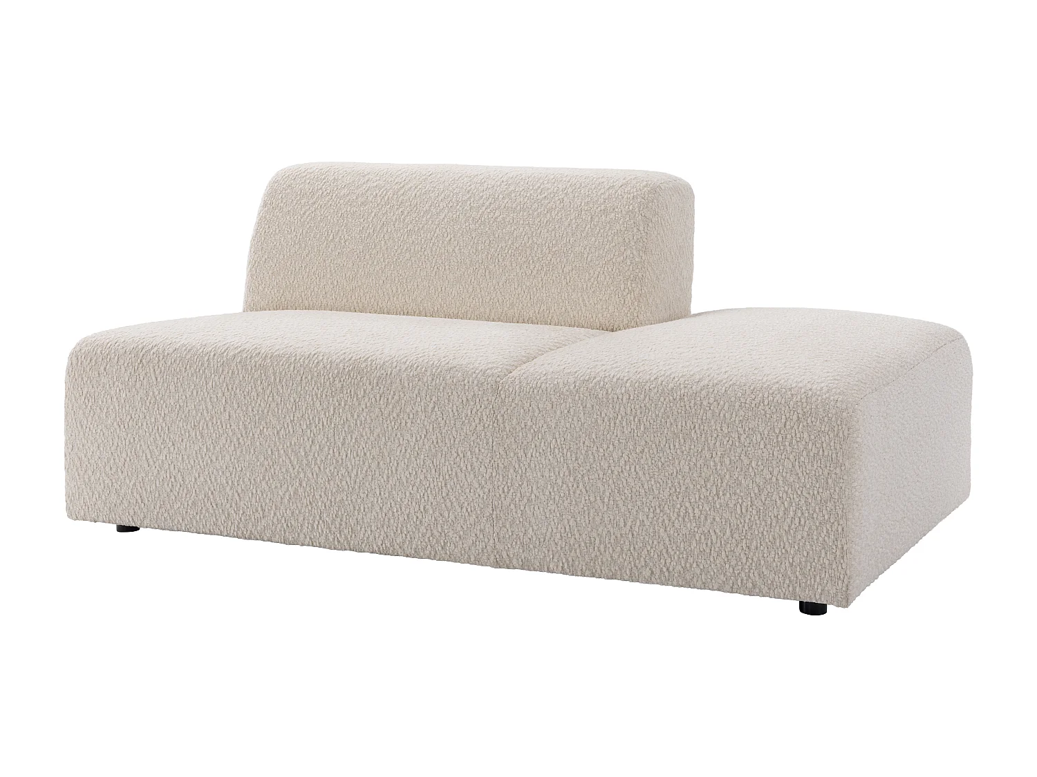 Méridienne droite en tissu chenille beige TORISO