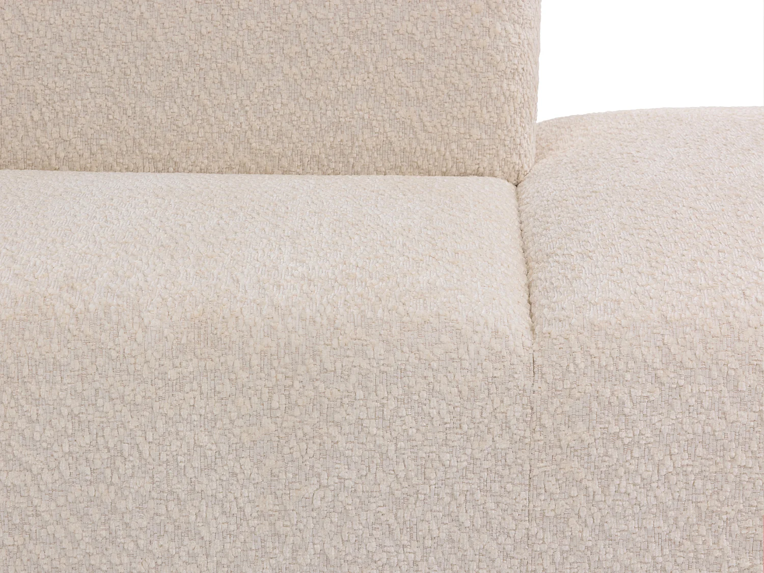 Méridienne droite en tissu chenille beige TORISO