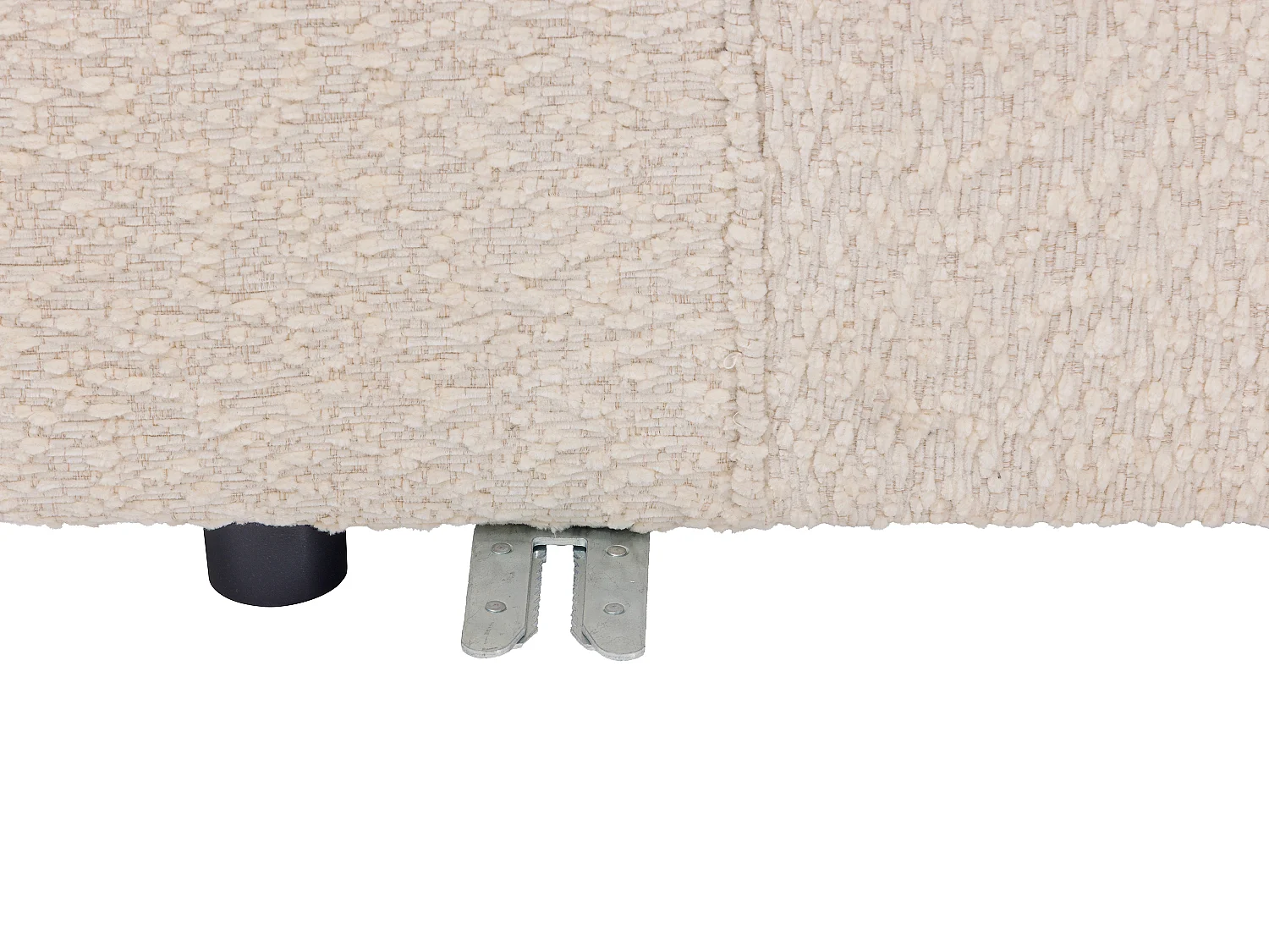 Méridienne droite en tissu chenille beige TORISO