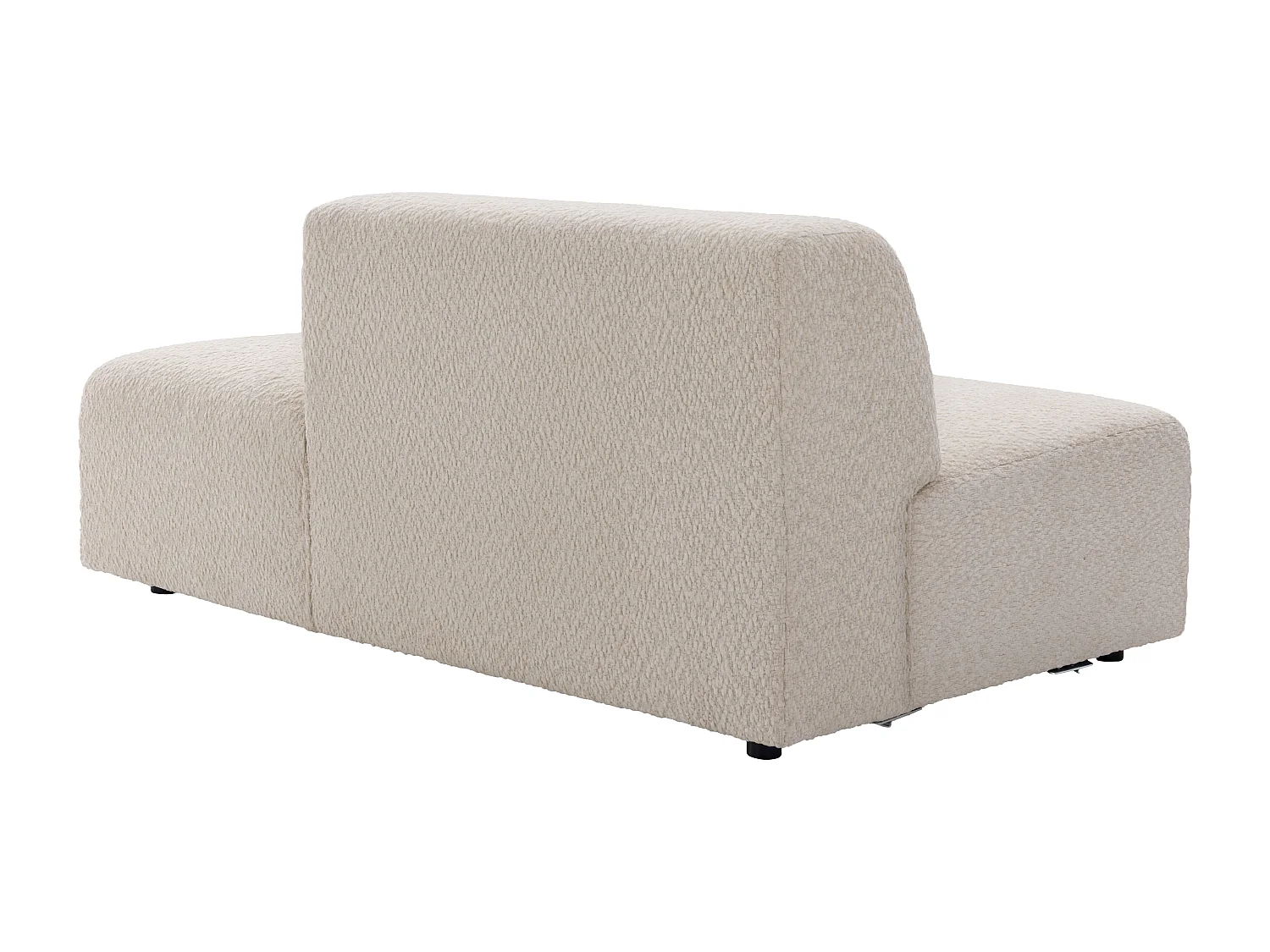 Méridienne droite en tissu chenille beige TORISO