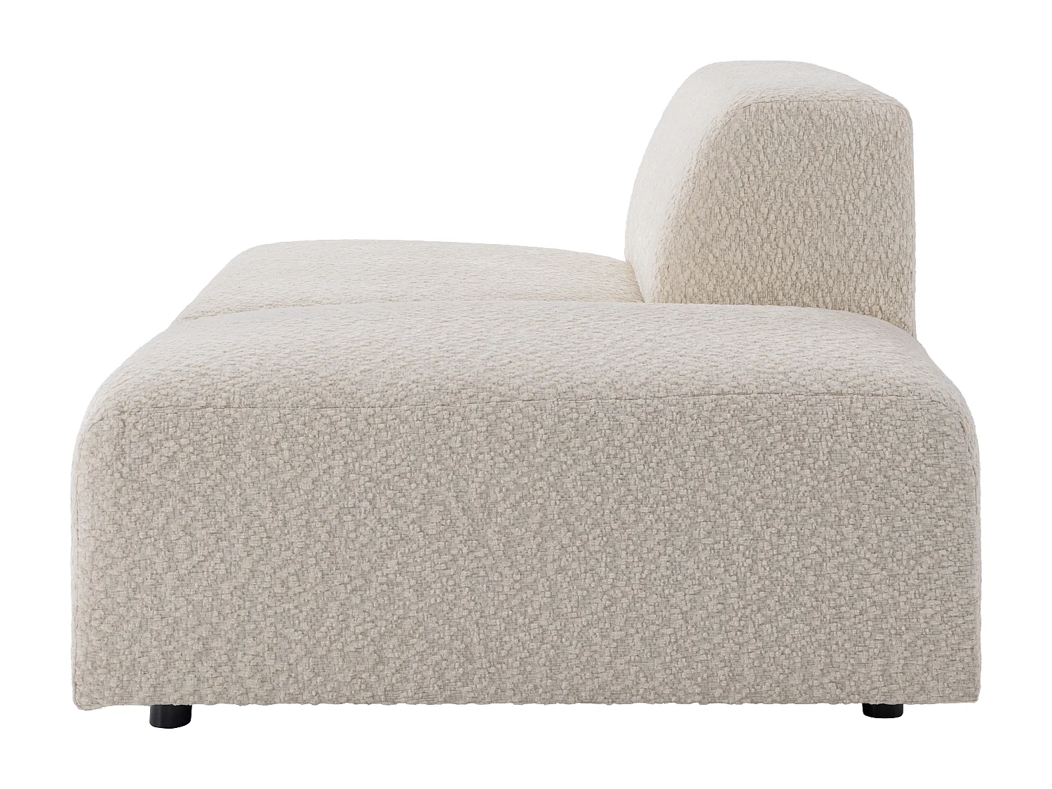 Méridienne droite en tissu chenille beige TORISO