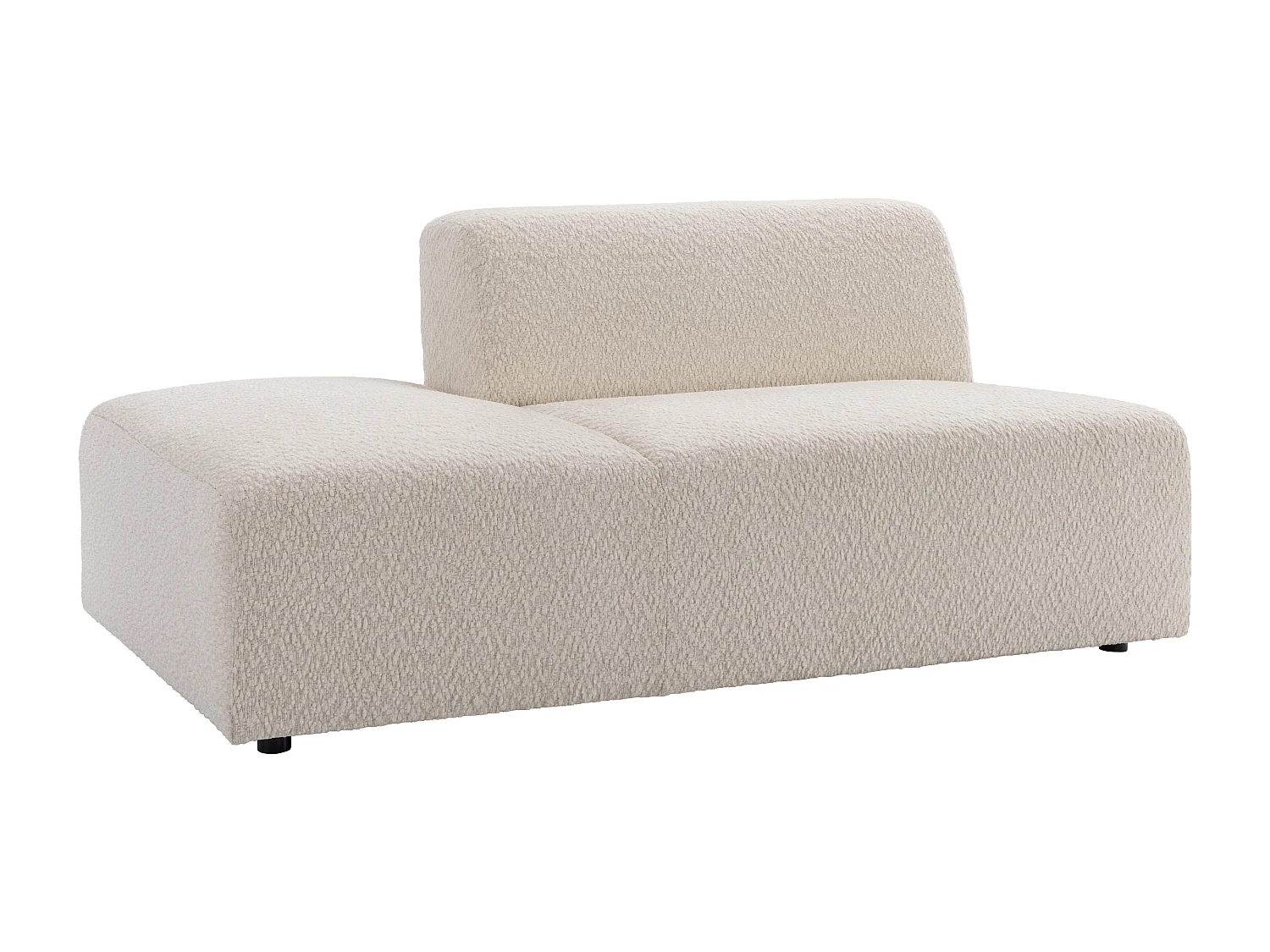 Diván izquierdo en chenilla beige - TORISO