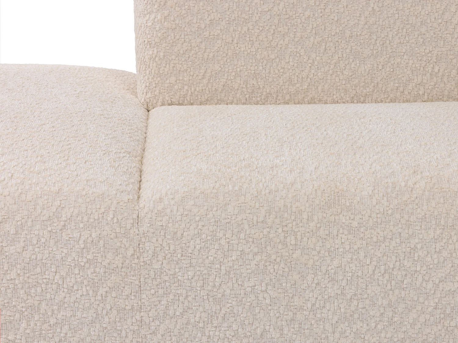 Diván izquierdo en chenilla beige - TORISO