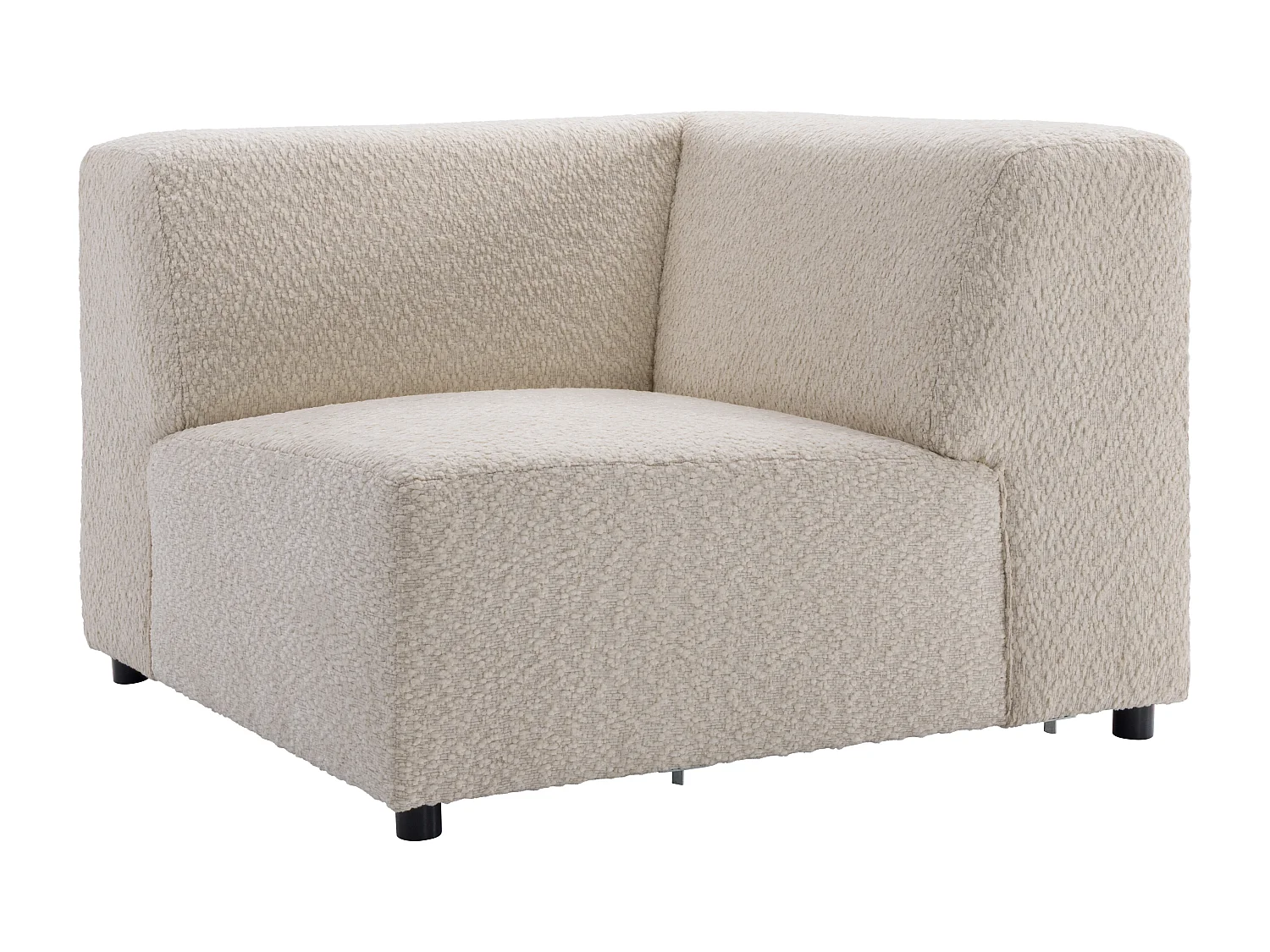 Fauteuil d'angle en tissu chenille beige TORISO