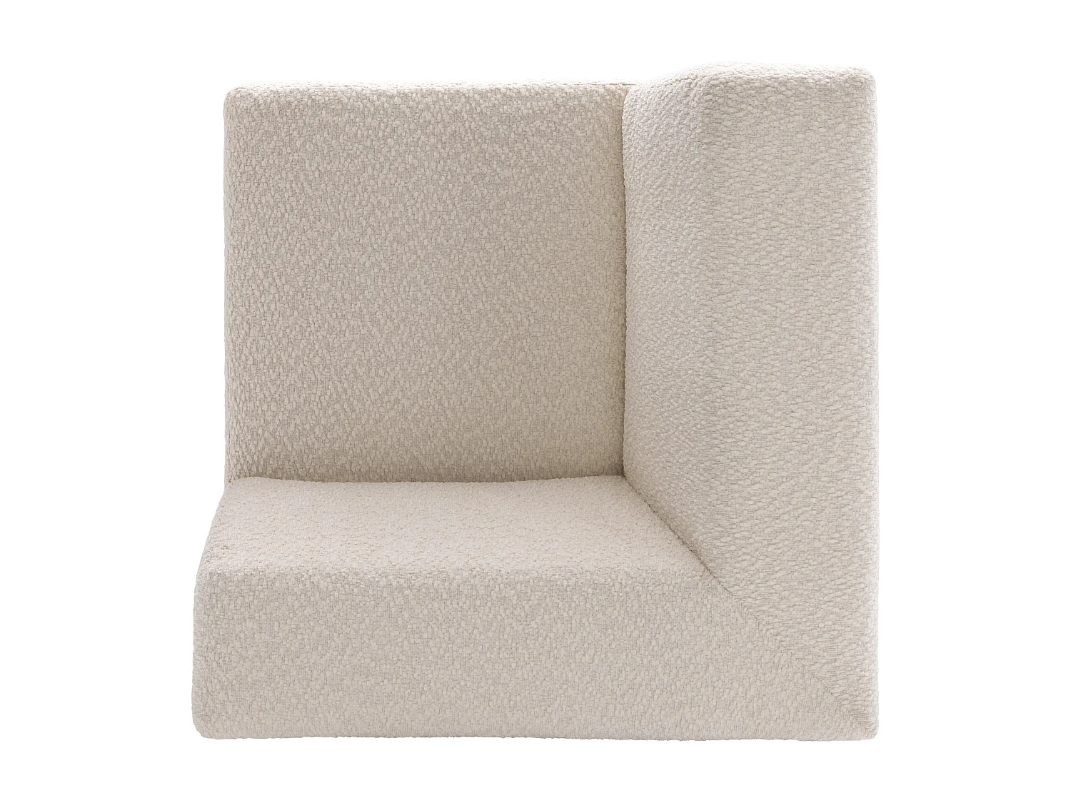 Fauteuil d'angle en tissu chenille beige TORISO