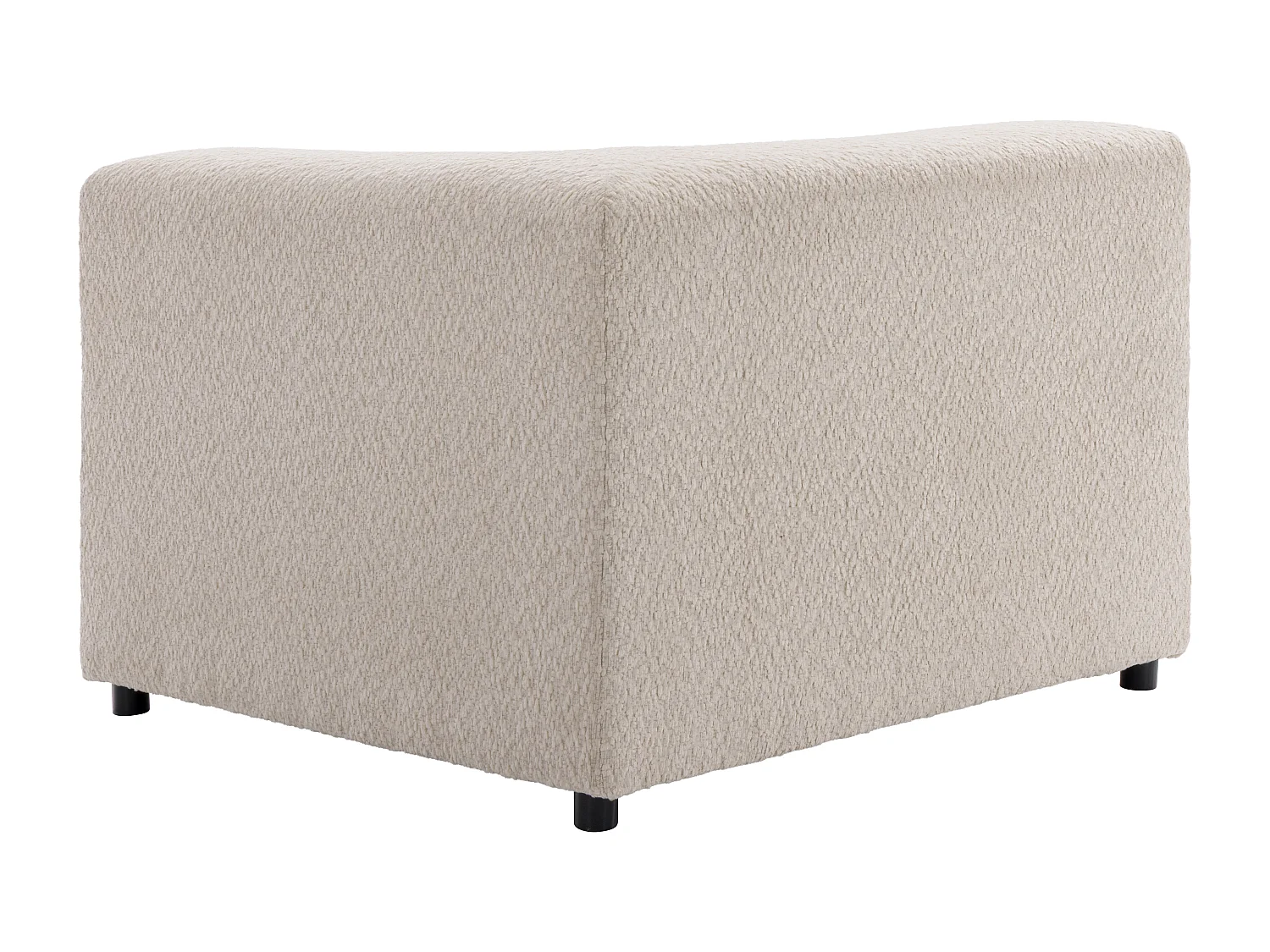 Fauteuil d'angle en tissu chenille beige TORISO