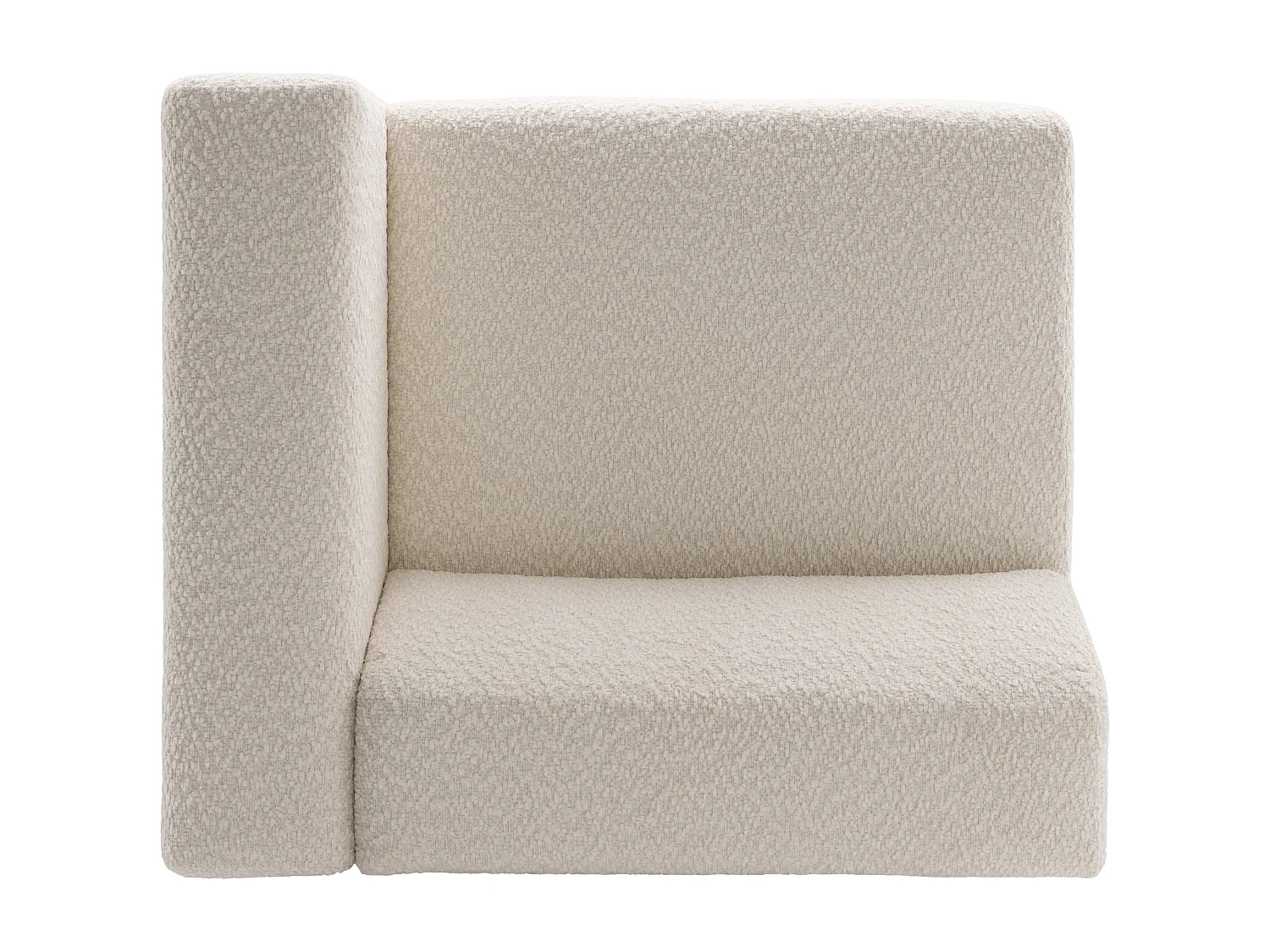 Fauteuil d'angle droit en tissu chenille beige TORISO