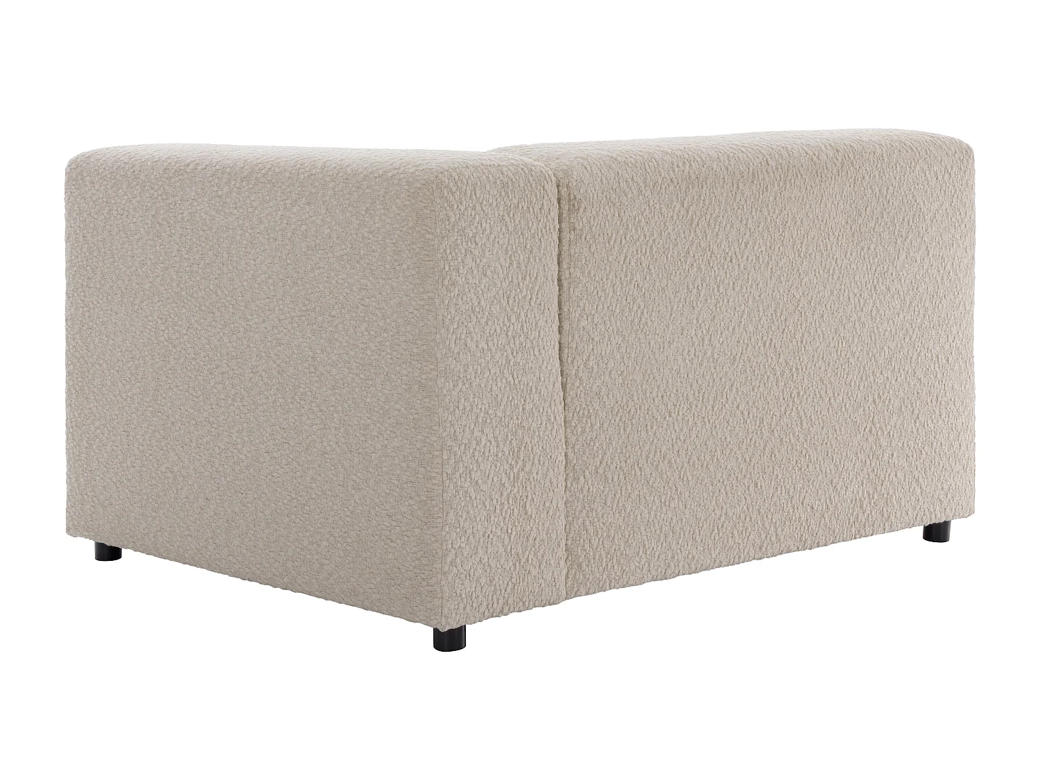 Fauteuil d'angle droit en tissu chenille beige TORISO