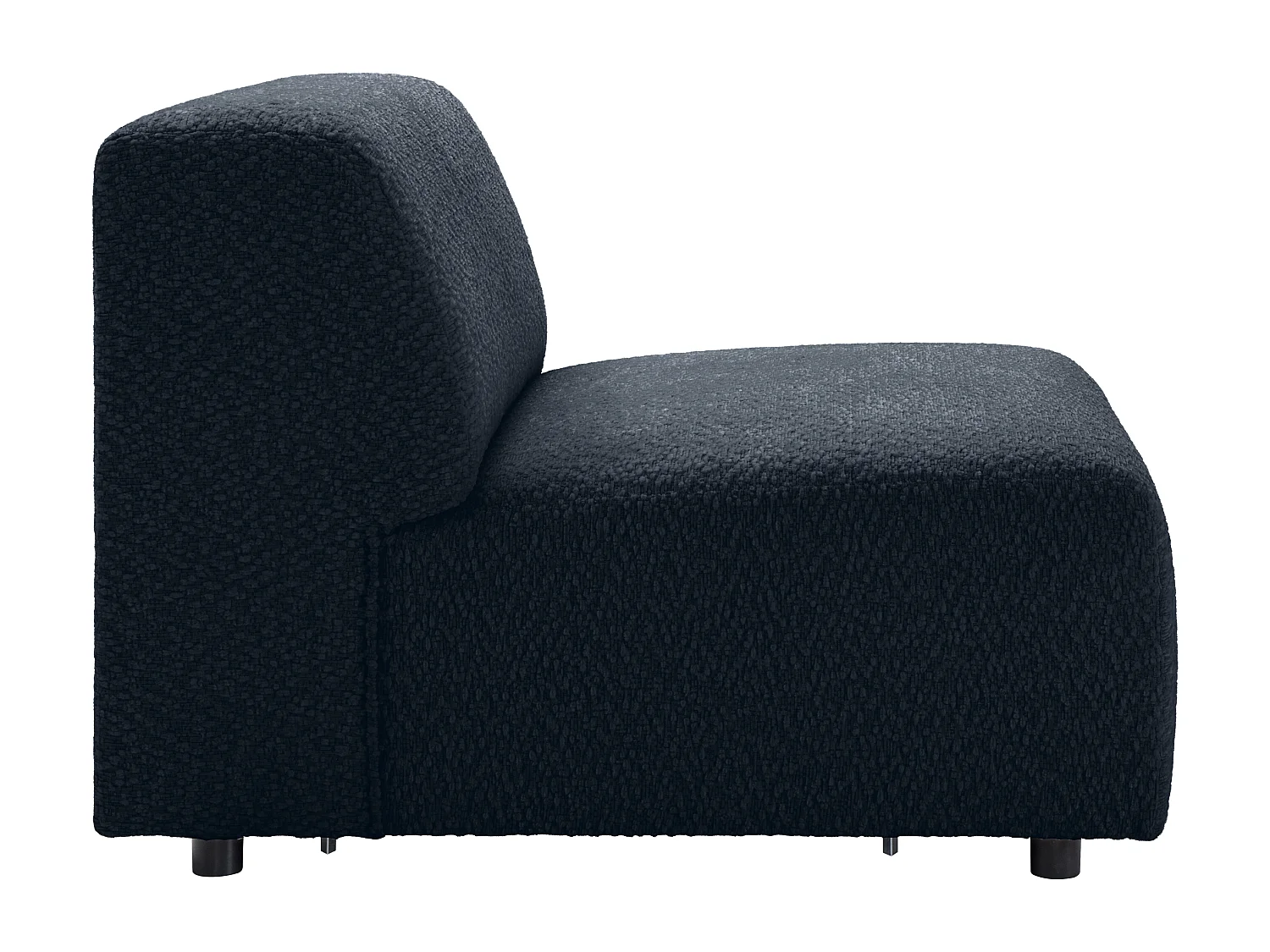 Fauteuil en tissu chenille bleu nuit TORISO
