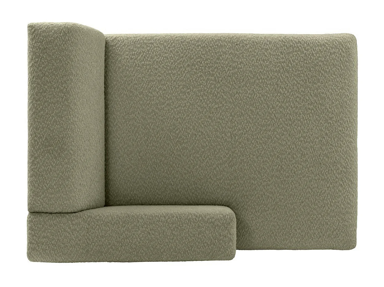 Méridienne gauche avec accoudoir en tissu chenille vert TORISO