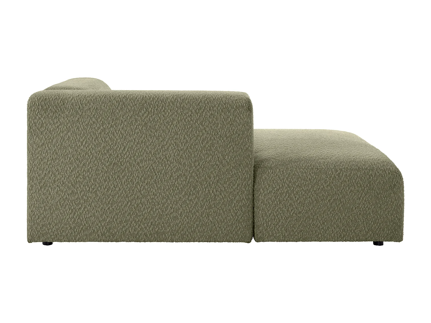 Méridienne gauche avec accoudoir en tissu chenille vert TORISO