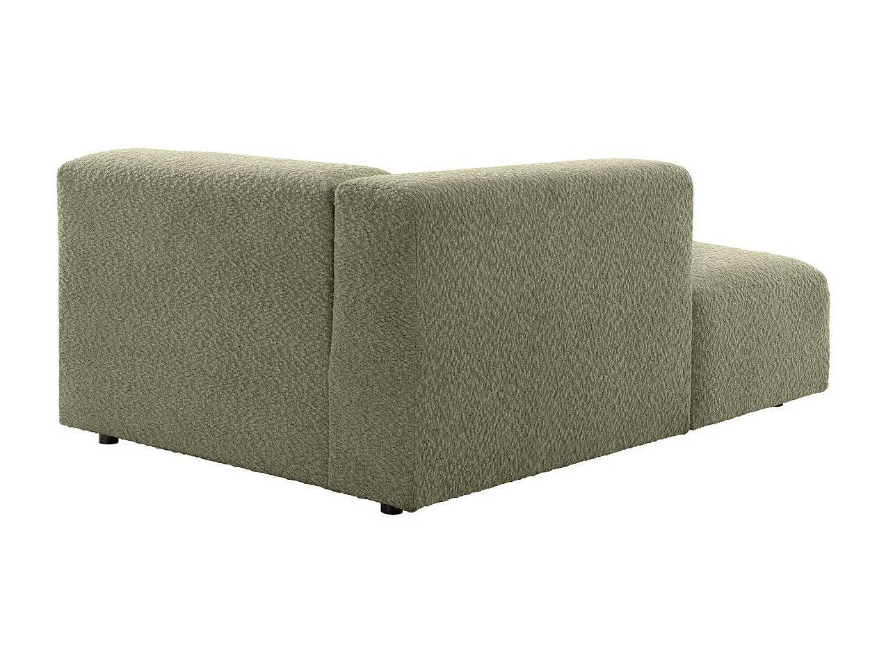 Méridienne gauche avec accoudoir en tissu chenille vert TORISO
