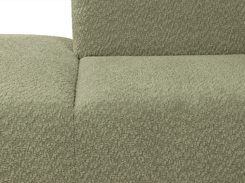 Méridienne gauche en tissu chenille vert TORISO