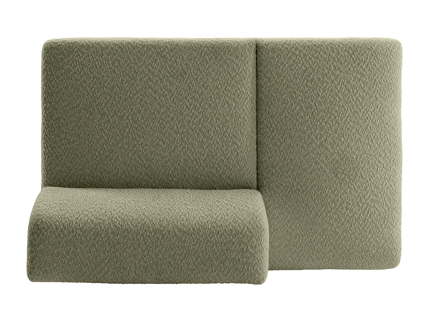 Méridienne gauche en tissu chenille vert TORISO